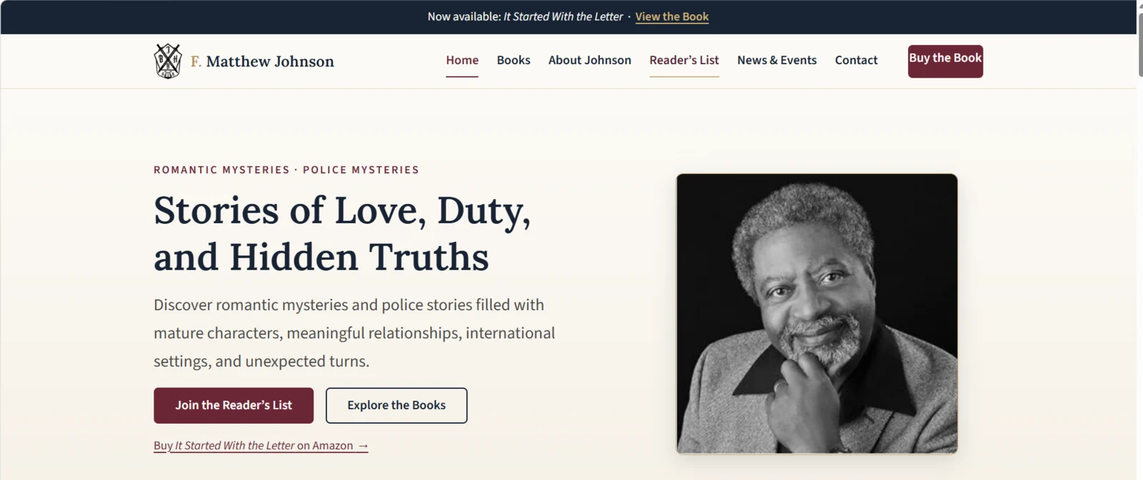 F. Matthew Johnson author website home page
