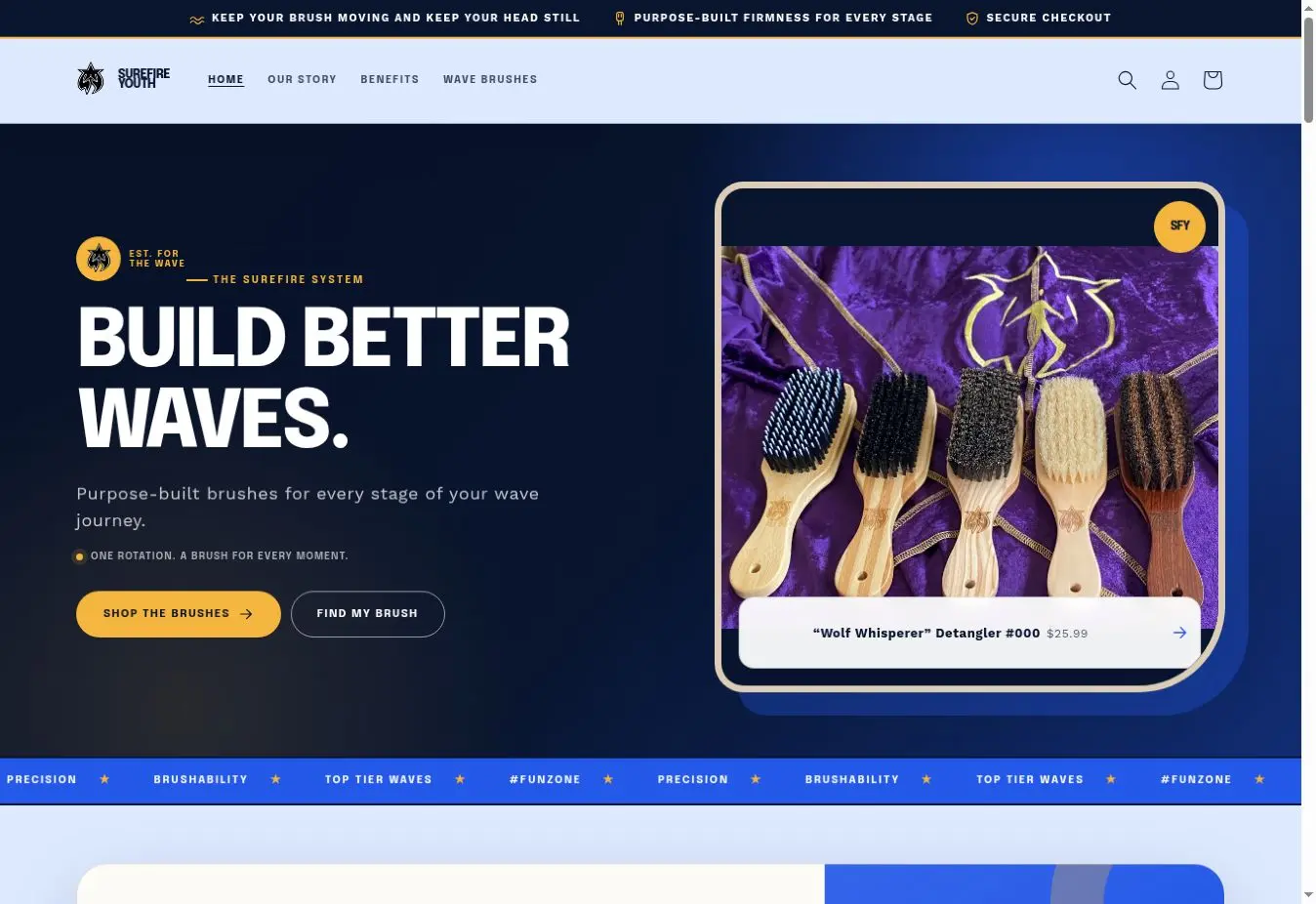 Surefire Youth custom Shopify storefront designed by Giovari Digital